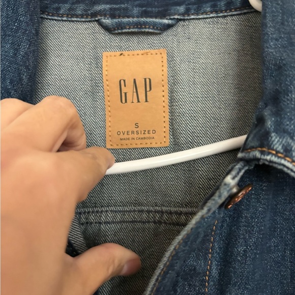 GAP Dark Blue Denim Jacket oversized size S NWT 100% cotton - Picture 4 of 7